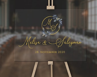 Acrylic glass reception board / Wedding sign / Welcome sign / Plexiglas / Welcome Board / Pleksipano / Söz / Dügün / Nisan / Kina