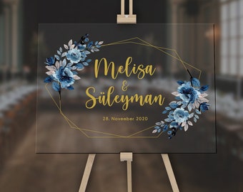 Acrylic glass reception board / Wedding sign / Welcome sign / Plexiglas / Welcome Board / Pleksipano / Söz / Dügün / Nisan / Kina