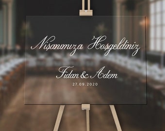Acrylic glass reception board / Wedding sign / Welcome sign / Plexiglas / Welcome Board / Pleksipano / Söz / Dügün / Nisan / Kina