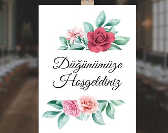 Reception board made of hard foam / Wedding sign / Welcome sign Pano / / Söz / Dügün / Nisan / Kina