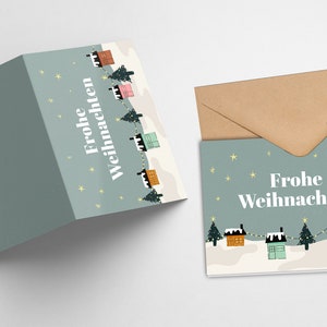 Weihnachten / Weihnachtskarte / Postkarte/ Glitzerkarte / Umschlag