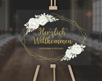 Empfangstafel aus Acrylglas / Hochzeitsschild / Willkommensschild / Plexiglas / Welcome Board / Pleksipano / Söz / Dügün / Nisan / Kina