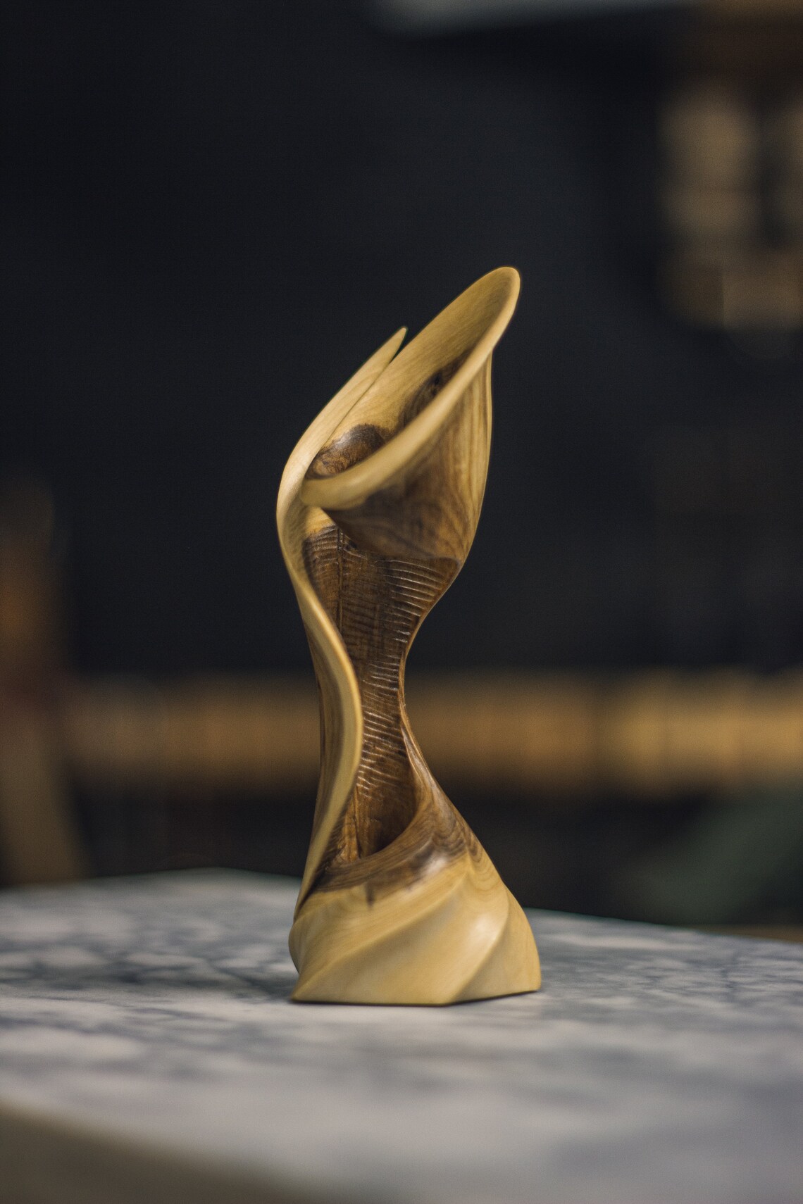 Wooden sculpture stand for pen Etsy