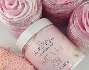Sugar Whipped Soap, Sugar Scrub soap, Sugar soap, Foaming Soap, Rose Sugar scrub