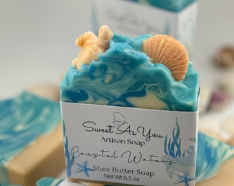 New! Beach Theme Soap, Ocean Soap, Ocean Breeze Soap, Artisan soap, Shea butter soap