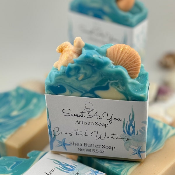 New! Beach Theme Soap, Ocean Soap, Ocean Breeze Soap, Artisan soap, Shea butter soap