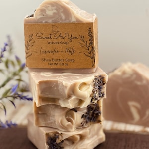 New!! Lavender soap, Shea Butter soap, Artisan Soap, Handmade soap, Cold process soap, Gift for Her, Natural Soap