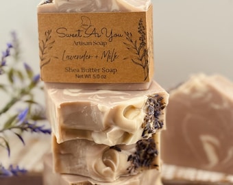 New!! Lavender soap, Shea Butter soap, Artisan Soap, Handmade soap, Cold process soap, Gift for Her, Natural Soap