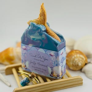 New! Mermaid Soap, Mermaid Gift, Handmade Soap, Ocean Soap, Mermaid Artisan Soap, Small Gifts, Mermaid Party Favors, Birthday Gift