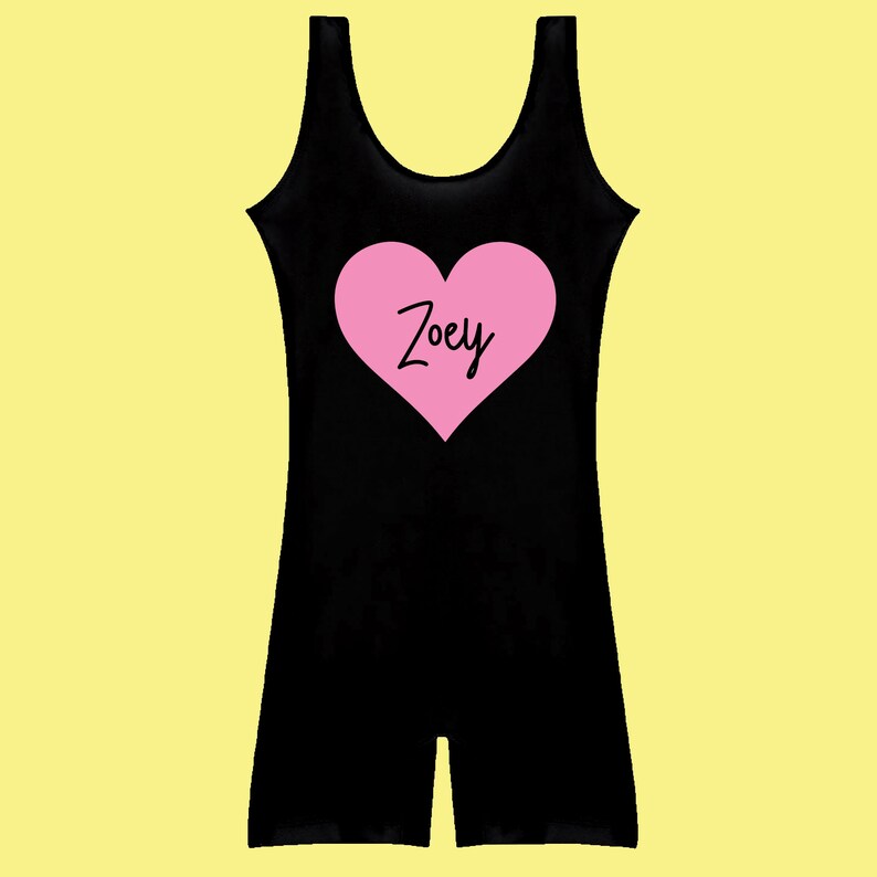 Personalized Unitard, Custom Name Heart, Dance Leotard, Personalized