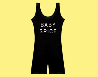 Baby Spice Biketard, Girls Gymnastics Leotard, Personalized Unitard, Dance Leotard, Personalized Bodysuit, Graphic Unitard, Mommy and me