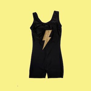 Lightning Bolt Girls Gymnastics Leotard, Personalized Unitard, Dance Leotard, Trendy Bodysuit, Graphic Unitard, Graphic Leotard,Toddler