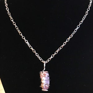 Pink Botswana agate necklace, wire wrapped pendant, crystal necklace for women, Apricot agate, birthday gift sister friend