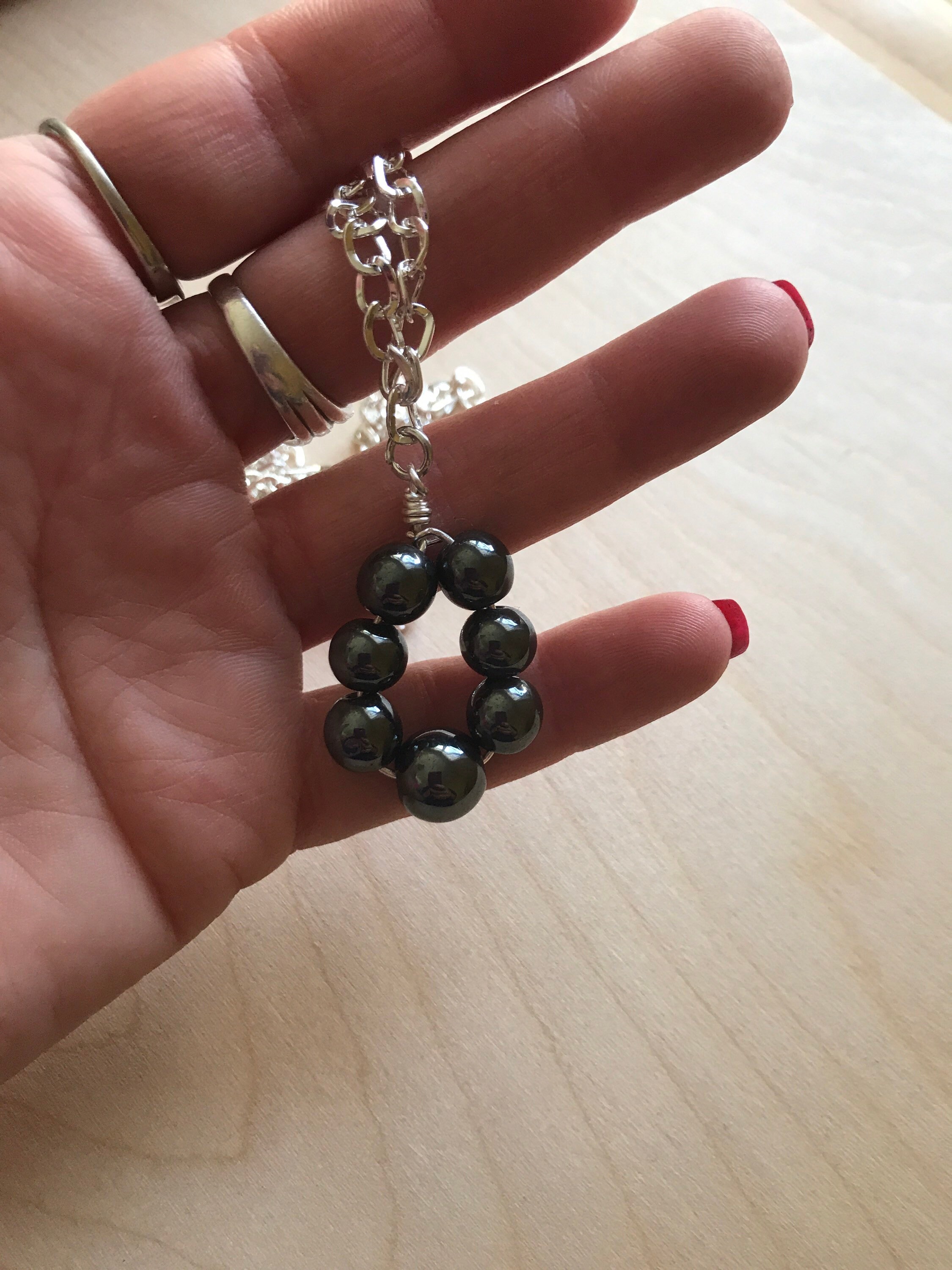 Anxiety necklace for women Hematite necklace empath Etsy