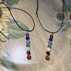 7 chakra beaded necklace crystal necklace, healing gemstone jewelry, handmade jewelry beaded necklace, gift for her under 15, chakra pendant