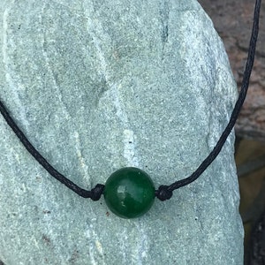 Crystal necklace for women, Gemstone choker, teenage girl gifts, healing crystal bead necklace, single green bead choker, handmade jewelry