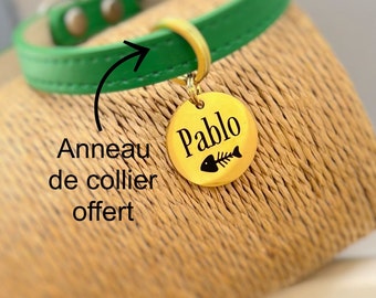 Médaillon d'identification chien et chat,  Médaille personnalisée chien et chat, étiquette personnalisé animaux, médaille gravée animaux