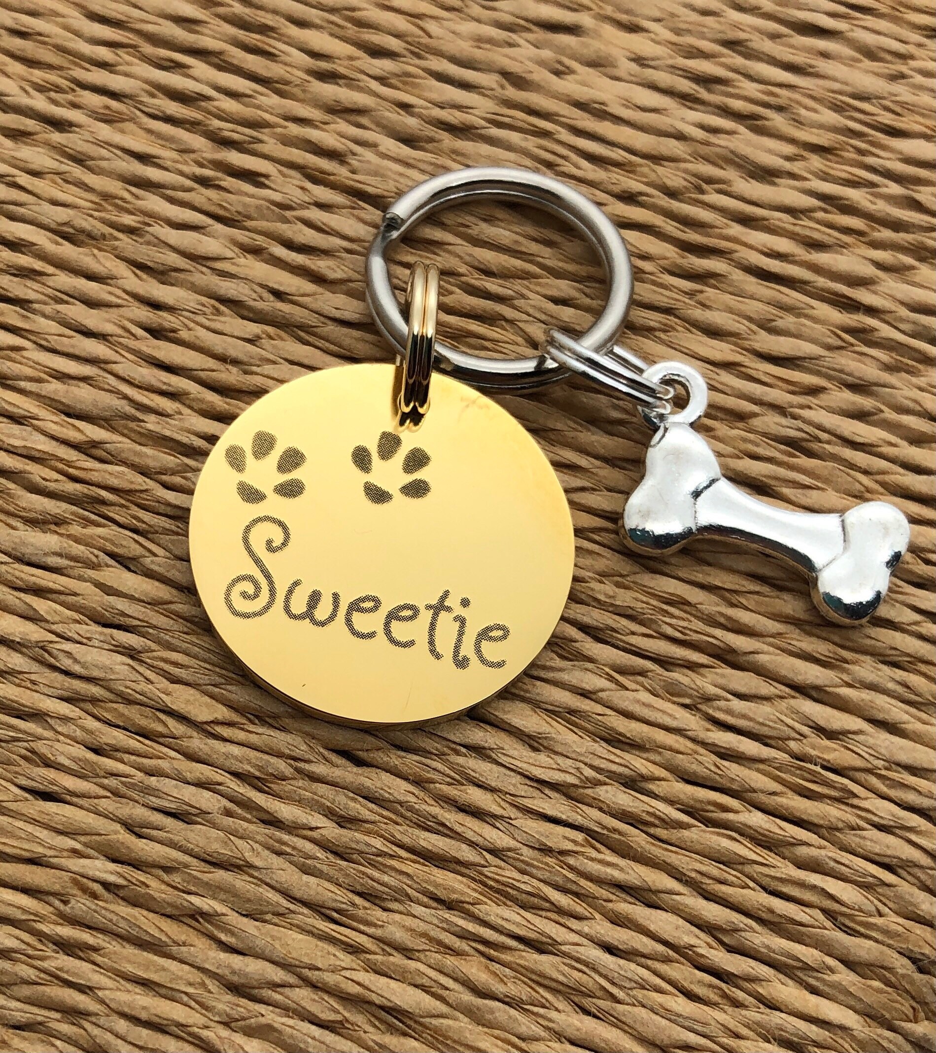 Médaille Chat , Médaillon Personnalisé Pour ou Chien, Médaille Gravée avec Numéro de Téléphone