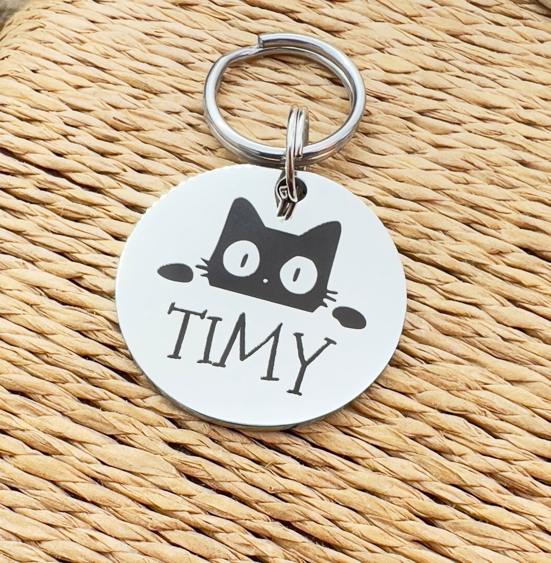 Personalized Cat Medallion, Cat Identification Tag, Engraved Medallion