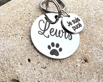 Personalized medallion for cat or dog, with small medal, engraved medal with telephone number, collar for dog, cat, ferret