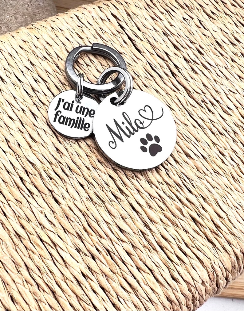 Médaillon personnalisé pour chien et chat, médaille personnalisée avec une belle écriture sur le recto et votre numéro de téléphone au verso.