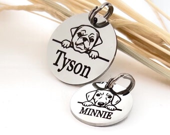 Médaillon personnalisé pour chien, avec petite médaille , médaille gravée avec téléphone , collier pour chien avec image