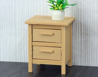 Modern Nightstand  - Dollhouse Miniature 1:12 Miniature Dollhouse Furniture