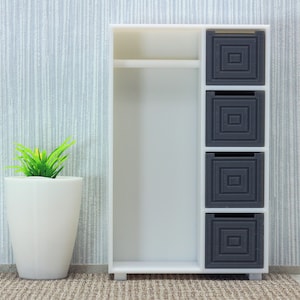 Armadio di abbigliamento con cubi - Dollhouse Miniature 1:12 Miniature Dollhouse Furniture