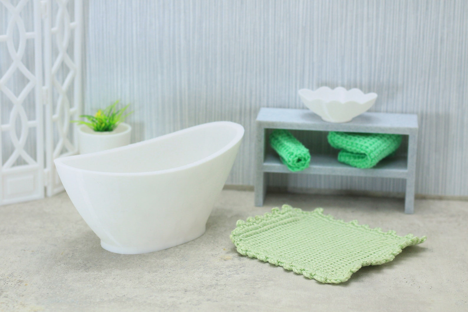 Modern Oval Bathtub Dollhouse Miniature 112 Miniature Etsy