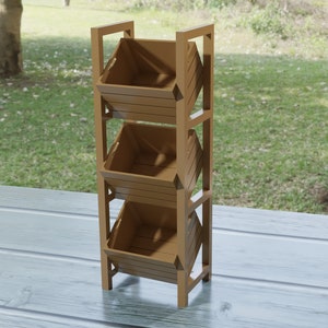 Vintage Fruit Crates Shelving Unit - 1:12 Dollhouse Miniature Furniture