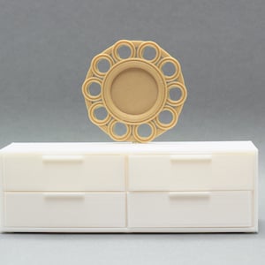 Mirror Frame with Ring Pattern - Dollhouse Miniature 1:12 Miniature Dollhouse Furniture