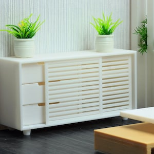 Hidden Gem - Sideboard with Drawers and Sliding Doors - Dollhouse Miniature 1:12 Miniature Dollhouse Furniture
