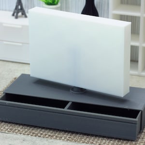 Low Board with turnable TV Panel - Dollhouse Miniature 1:12 Miniature Dollhouse Furniture