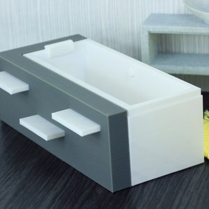 Bathtub with Side panel - Dollhouse Miniature 1:12 Miniature Dollhouse Furniture