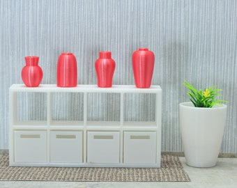 Set van vier kleine vazen - Dollhouse miniatuur 1:12 miniatuur poppenhuismeubilair