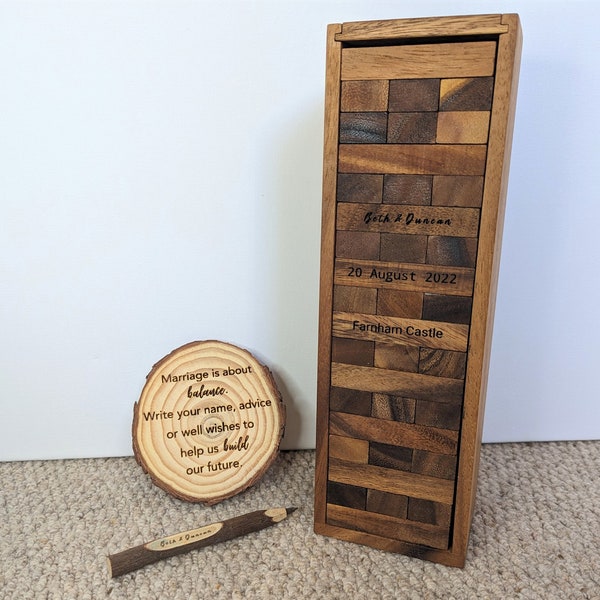Jenga Guest Book Etsy