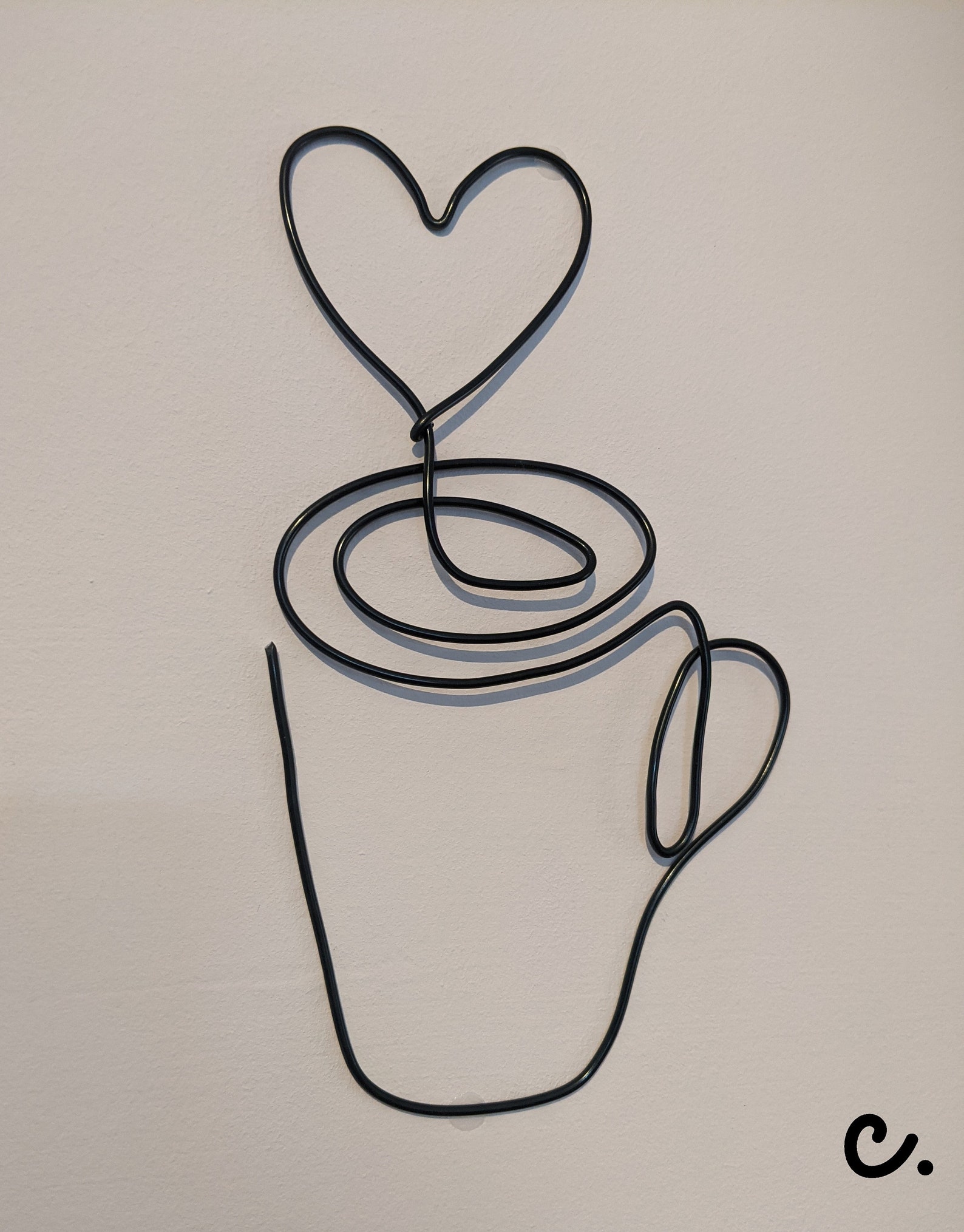 Coffee Mug and Tea Cup Wire Wall Art Custom & Handmade Wall Etsy UK