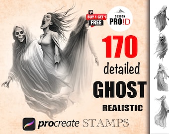 170 Halloween STAMPS Procreate I Stamp Brushes Procreate Ghost Stamps I Spooky Procreate Brushes I Spooky Ghost Stamp Brushes Procreate