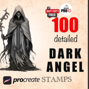 100 Angel of the Death Brushes | Digital Download Stamps for Procreate | Procreate Stamps: dark angel Brushes | Digital Download Set