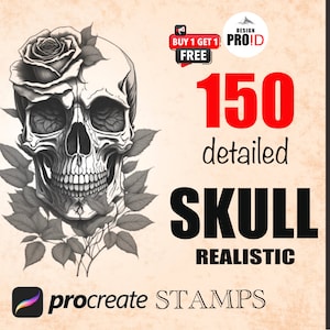 150 Skull Stamps Procreate - High-Quality set Procreate Brushes for Unique Digital Designs