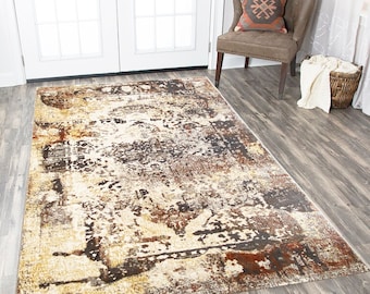 Distressed Living Room Rug Multi Colour  Fade Extra Large Small Rugs Mats Carpets