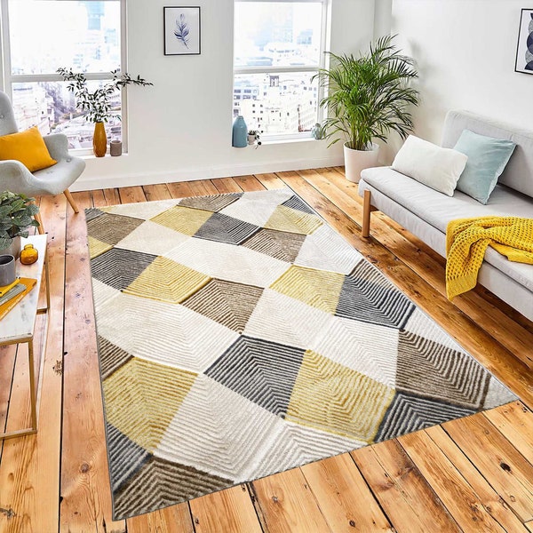 Yellow Rug - Etsy UK