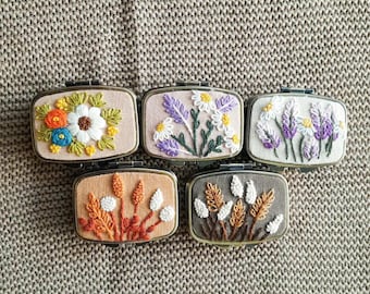 Hand Embroidered Floral Jewelry Box: Personalized Keepsake Gift