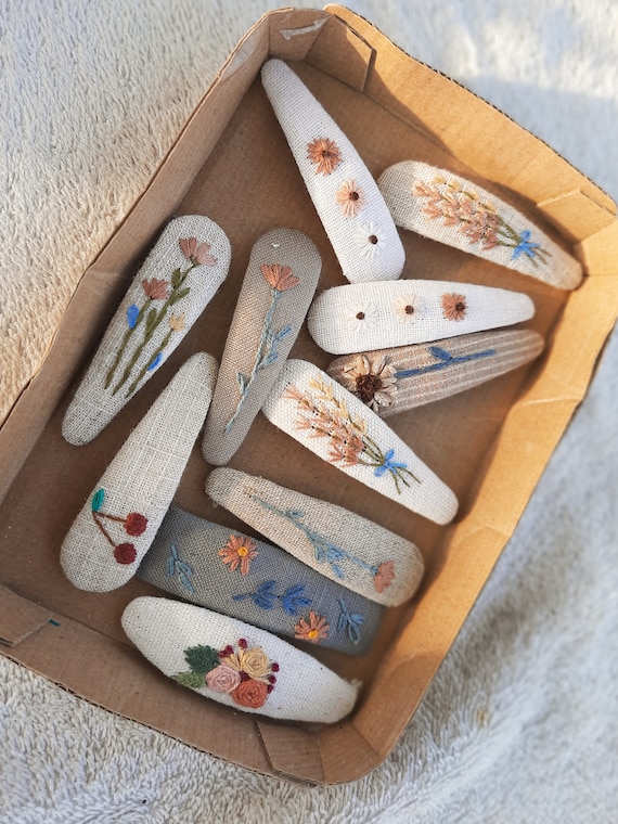 Embroidered Hair Barrettes Embroidered Hair Barrettes