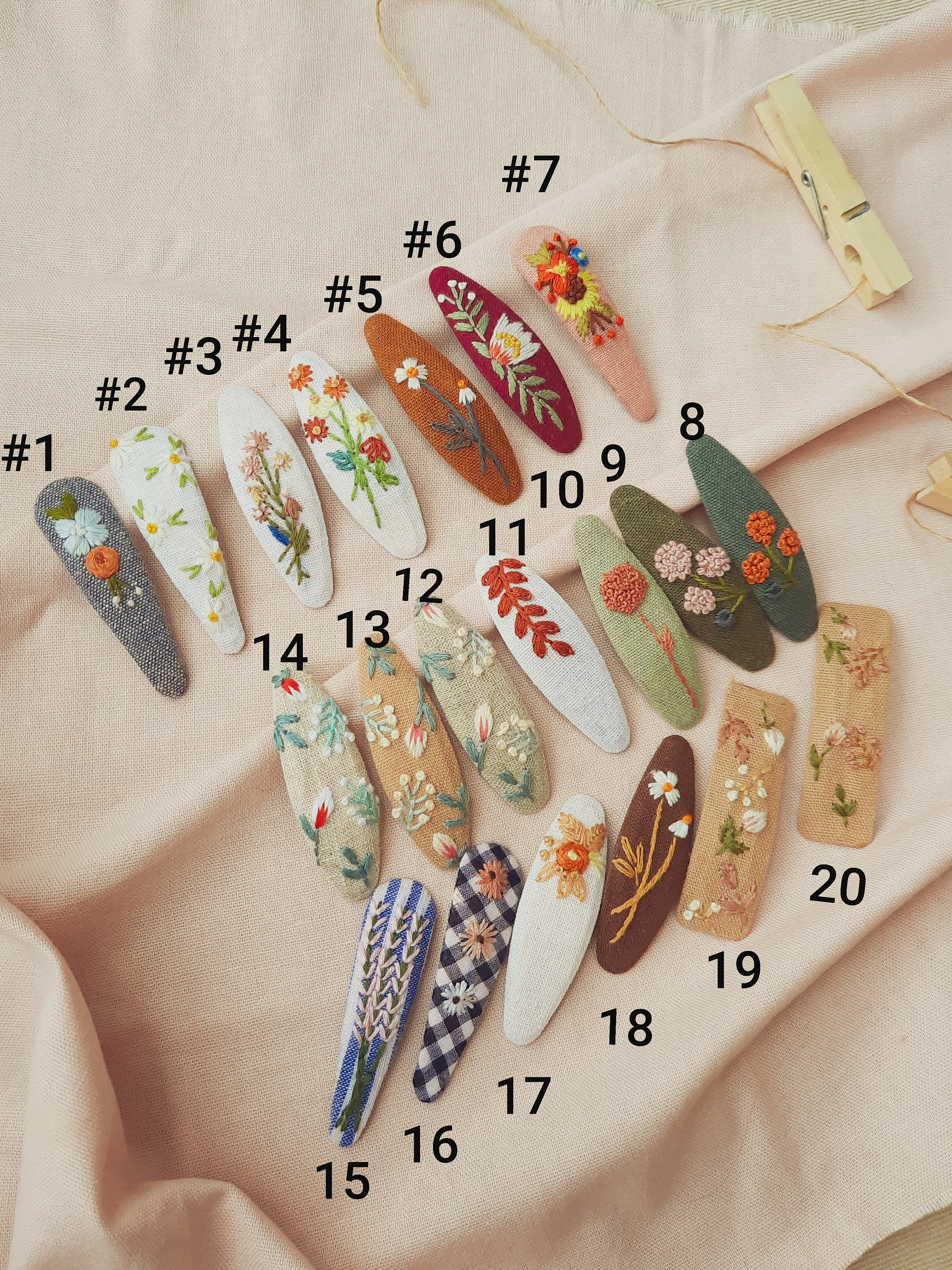 Embroidered Hair Clip | Hand Embroidery Clip | Hair Clip for Girl