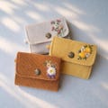 Embroidered Corduroy Wallet: Personalized Floral Card Holder product logo
