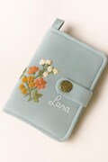 Hand-Embroidered Floral Passport Holder: Personalized Travel Wallet product logo