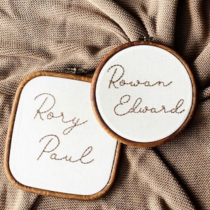 Custom Hand-Embroidered Name Hoop – Personalized Gift for Baby, Birthday or Nursery Decor,Hand Embroidered Baby Name Hoop