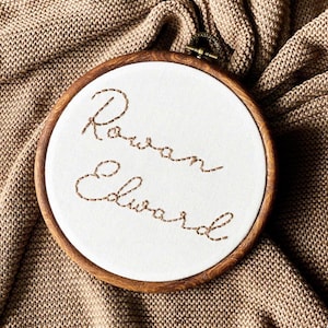 Hand Embroidered Baby Name Hoop,Personalized Baby Sign,Nursery Decor,Name Embroidery Hoop,Birth Announcement Sign,Baby Name Announcement