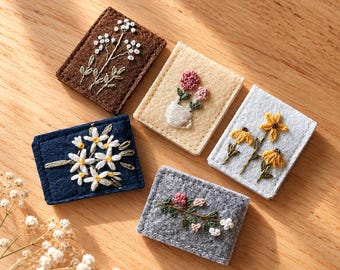 Personalized Magnetic Bookmark, Embroidered Felt Bookmark, Custom Name Bookmark, Handmade Floral Bookmark, Book Lover Gift